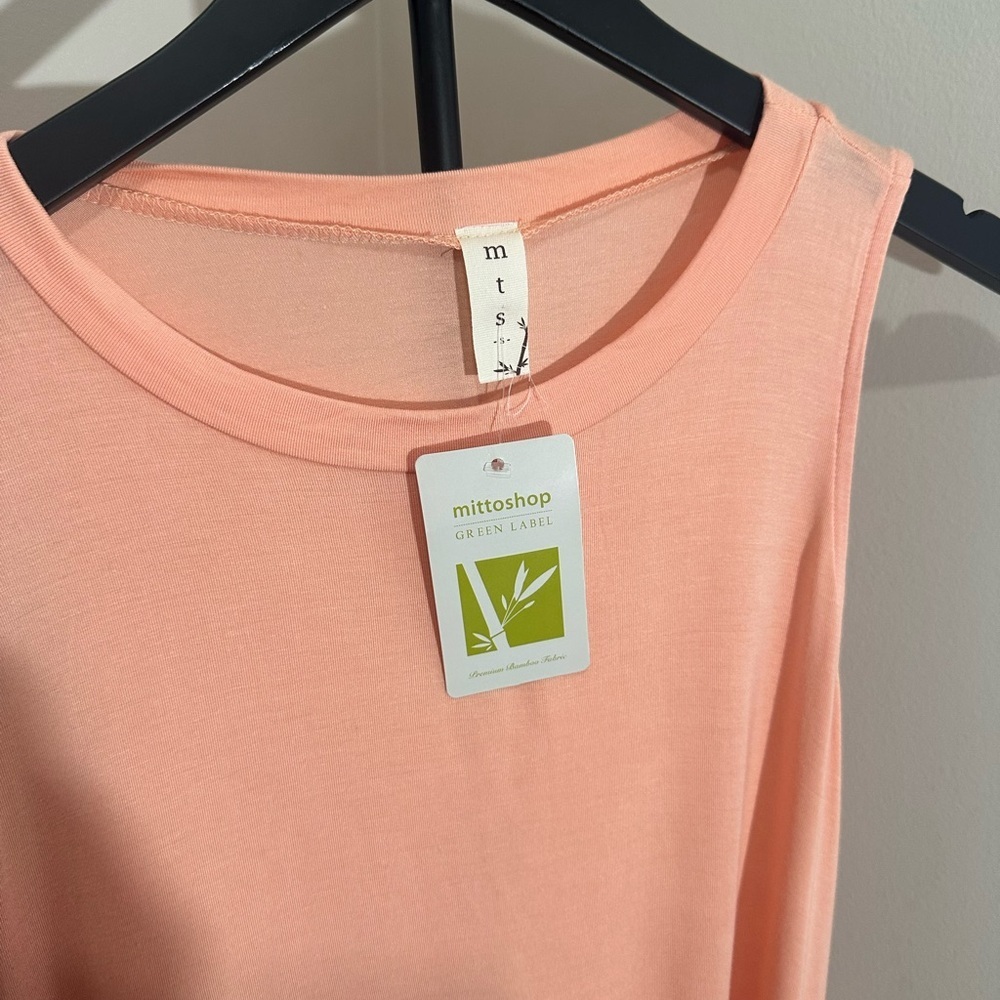 mittoshop Sleeveless Peach Tank Dress Bamboo Swing Dress Kentucky Derby Dress - Picture 8 of 15